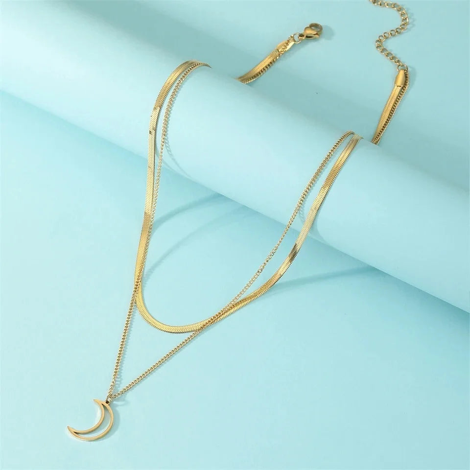 LUNA | Crescent Layered Necklace