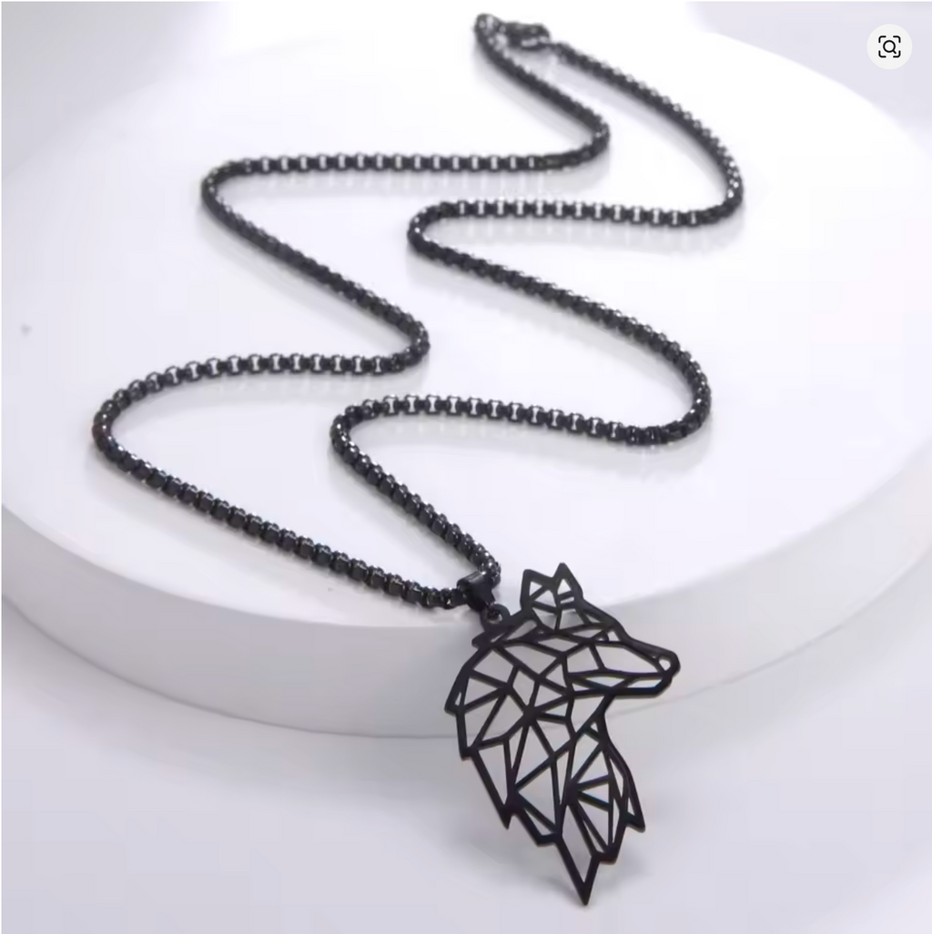 FENRIR - Black | Wolf Pendant Necklace