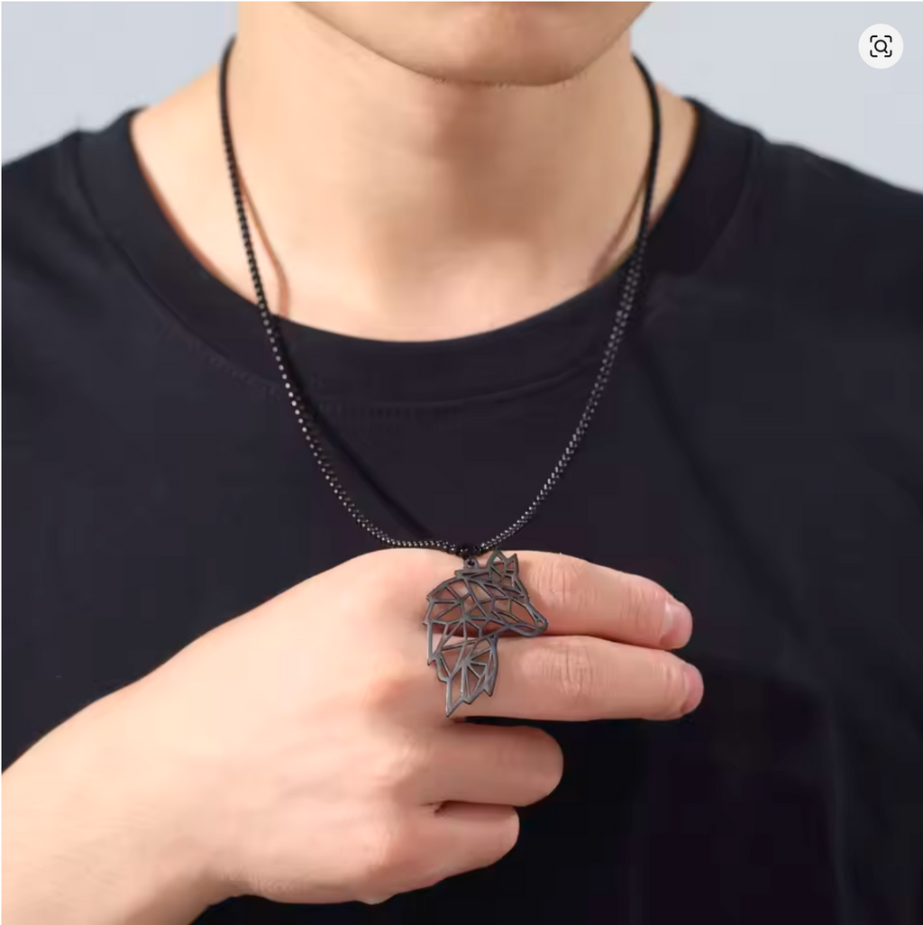 FENRIR - Black | Wolf Pendant Necklace