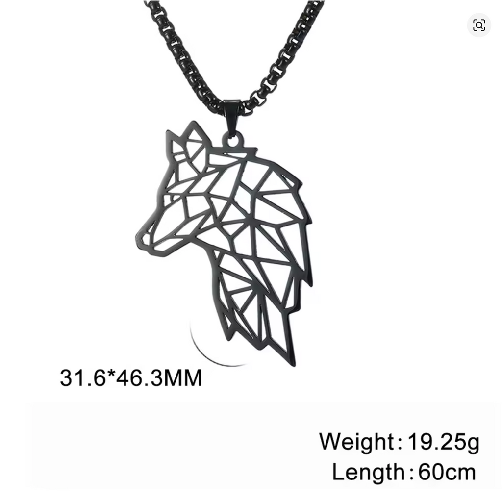 FENRIR - Black | Wolf Pendant Necklace